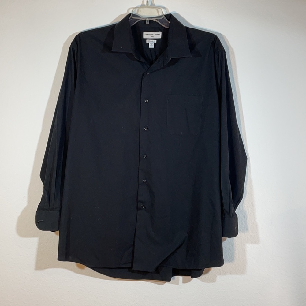 Christian Aujard Paris Mens Black Dress Shirt 2XL